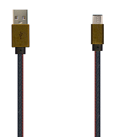 TYPE C USB2.0 仿古铜壳牛仔布充电/数据线